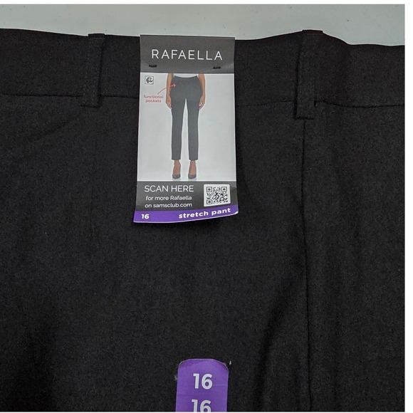 Rafaella Pants - Rafaella Womens Black Stretch Straight Leg Career Pants Size 16 NWT RS8FF000